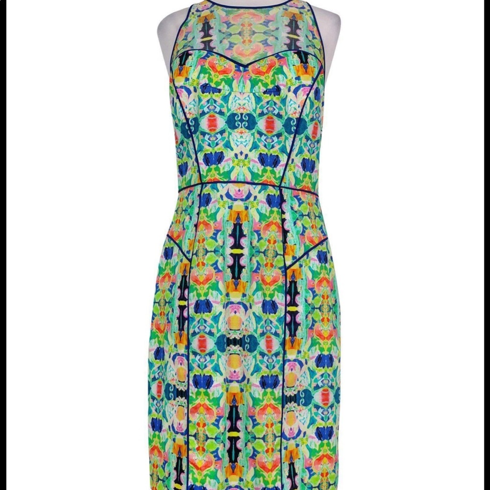 Milly Kaleidoscope Mesh Top Racer Back Dress 4